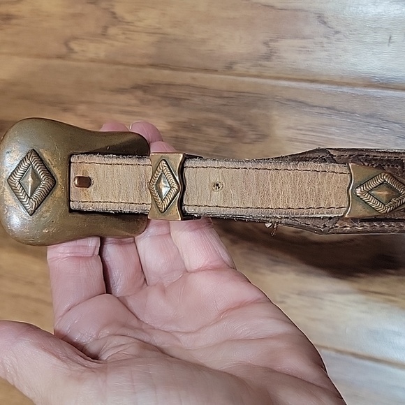 Nocona Copper & Leather Belt 28 - Picture 7 of 12